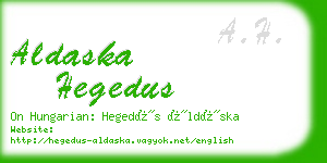aldaska hegedus business card
